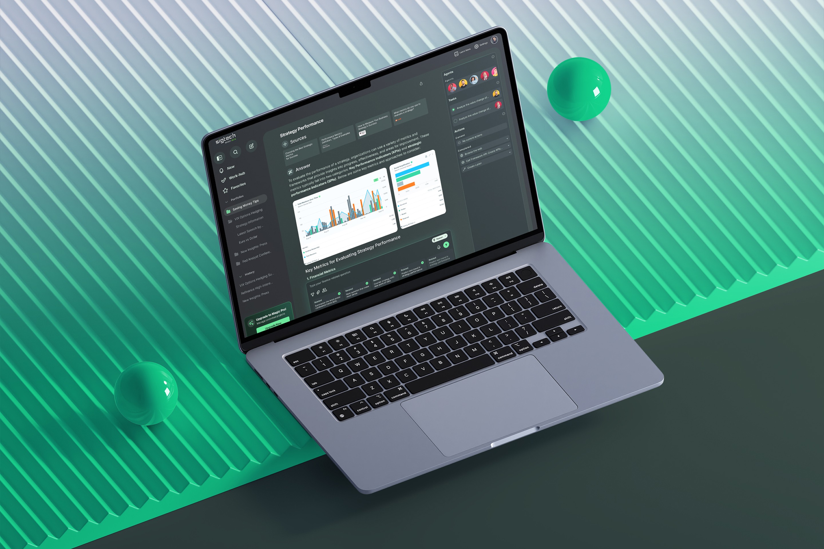 SigTech Magic final design screens and dashboard