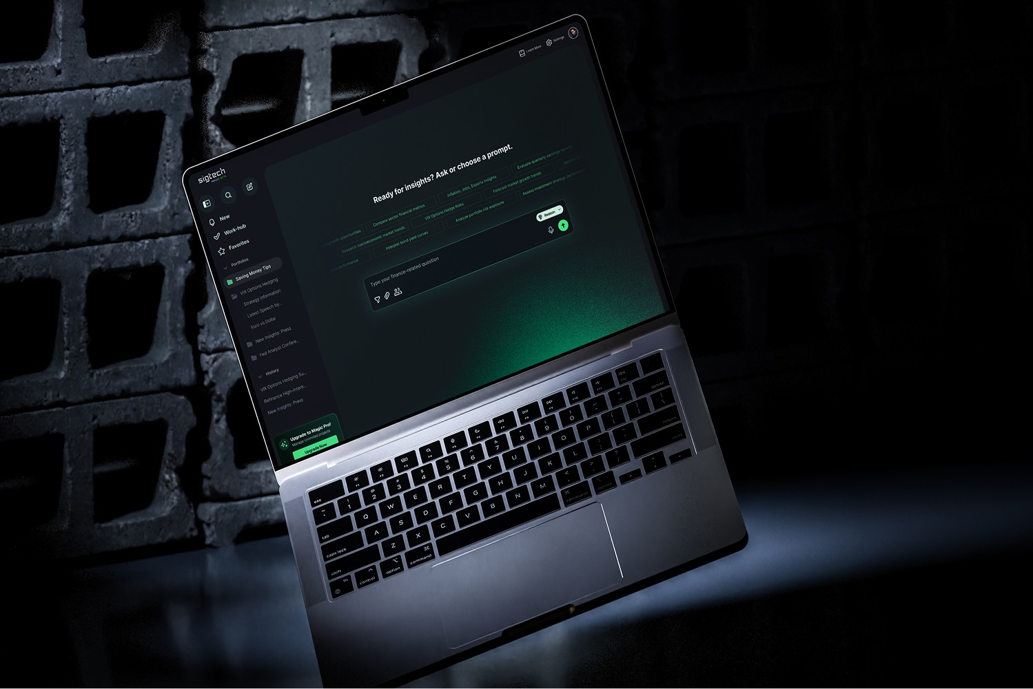 SigTech Magic final design screens and dashboard