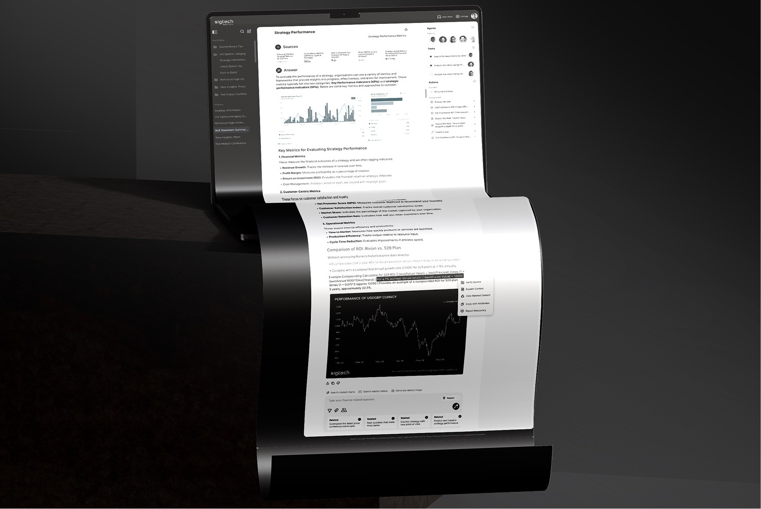 SigTech Magic final design screens and dashboard