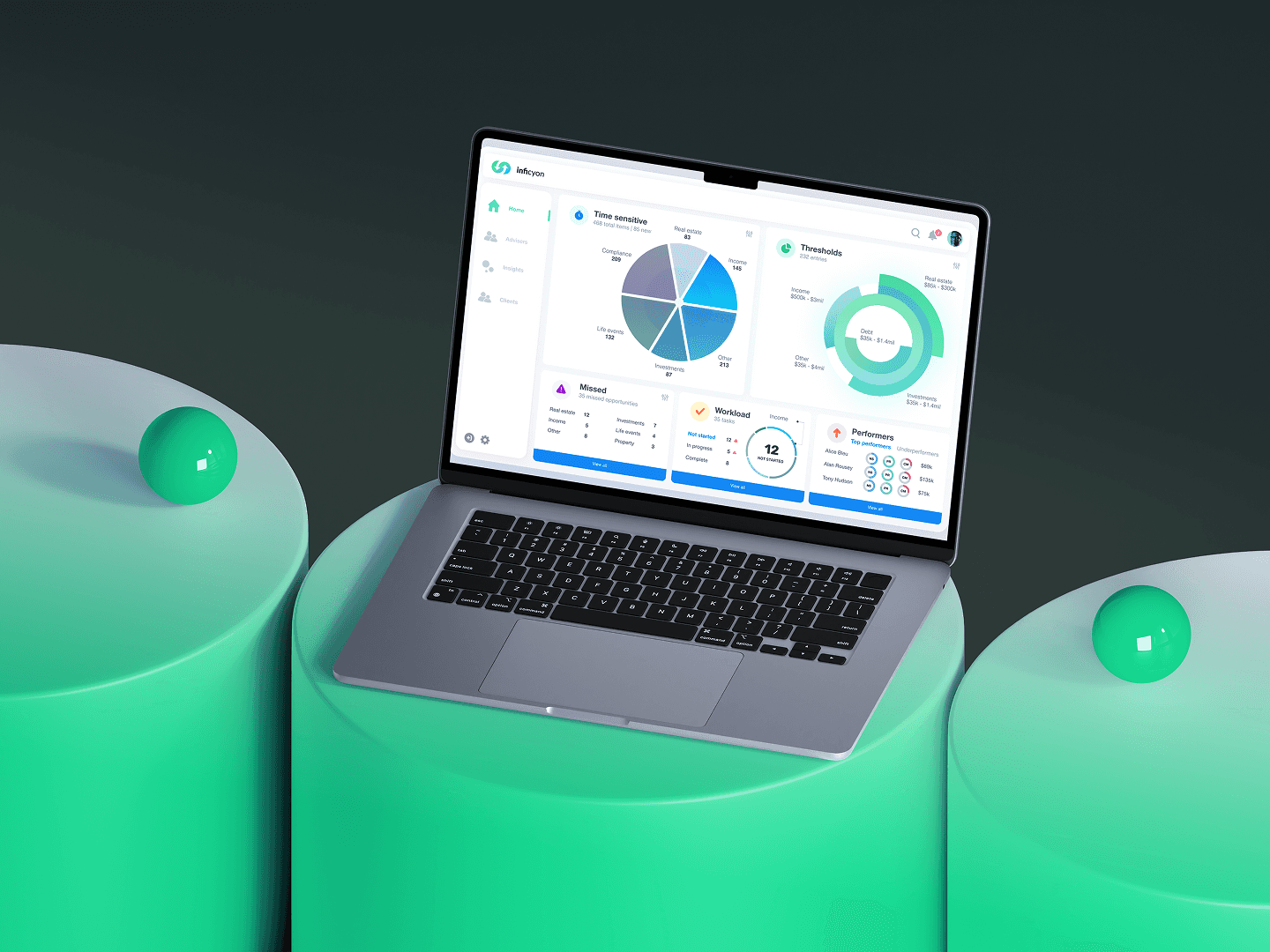 Halcyon final design screens and dashboard