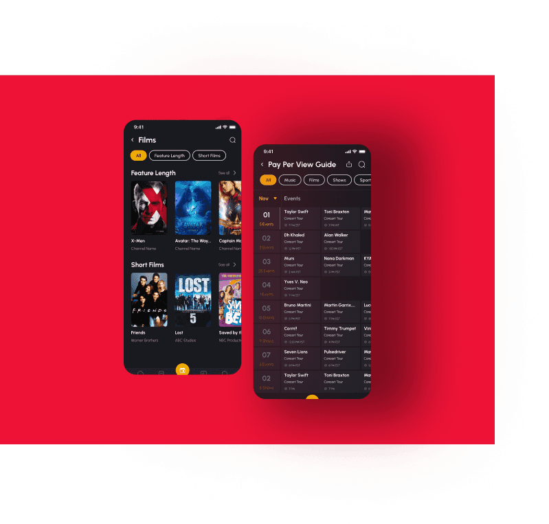 IndiTV final design screens and dashboard